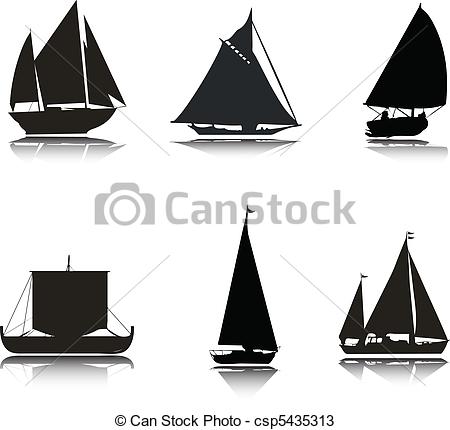 450x430 Barcos, Siluetas, Vector