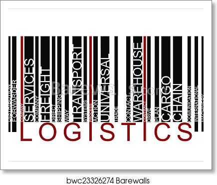 435x370 Colorful Logistics Text Barcode, Vector, Art Print Barewalls