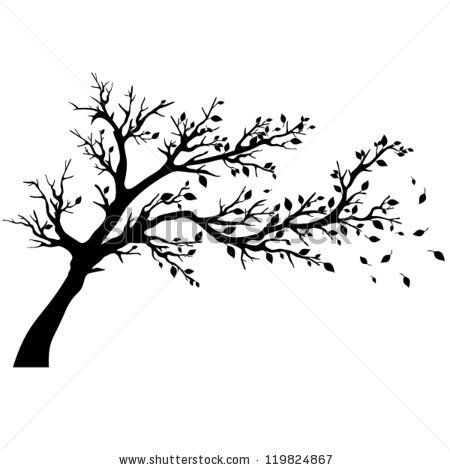 450x470 Tree Silhouettes Vector Illustration