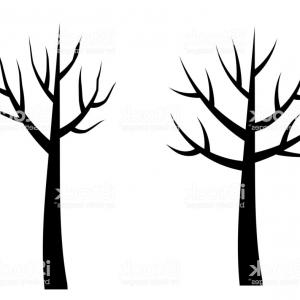 300x300 Vector Bare Tree Silhouettes Black Stylized Trees Without Leaves