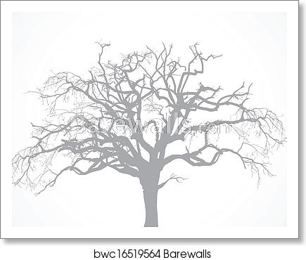 435x370 Vector Bare Old Dry Dead Tree Silhouette Without Leaf