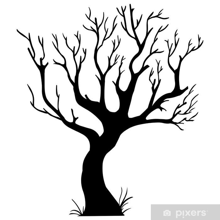 700x700 Vector Black Silhouette Of A Bare Tree Poster