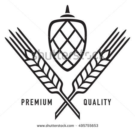 450x431 Hops And Barley Or Wheat Or Rye, Vector Visual Graphic Icons