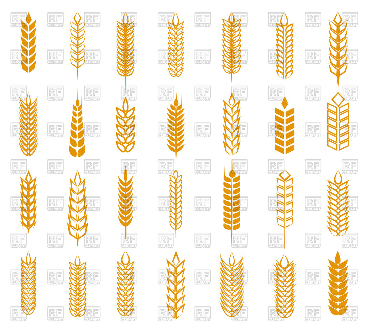 1200x1080 Wheat, Rye And Barley Ear Set Vector Image Of Icons And Emblems