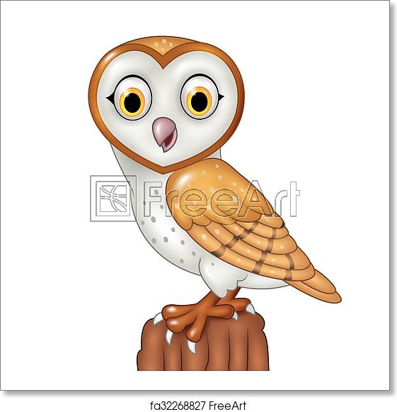 Free Art Print Of Cartoon Barn Owl Posing Isolated Vector 561x581 Free Art Print Of Cartoon Barn Owl Posing Isolated Vector