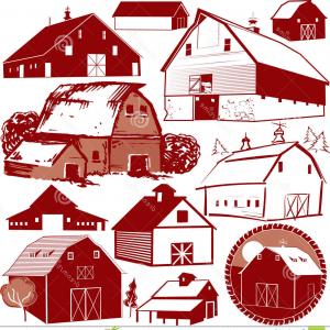 300x300 Farm Barn Silhouette Isolated On White Background Vector Catchsplace