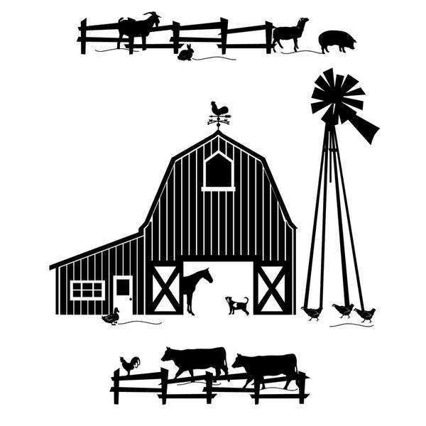 Barn Silhouette Vector at Vectorified.com | Collection of Barn ...