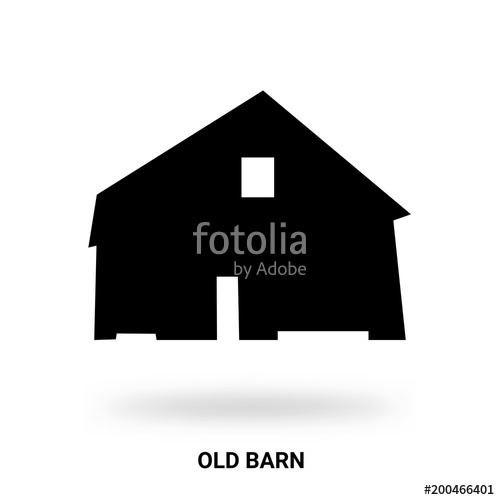 500x500 Old Barn Silhouette Isolated On White Background Stock Image