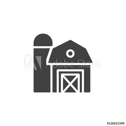 500x500 Farm Barn Vector Icon Filled Flat Sign For Mobile Concept And Web
