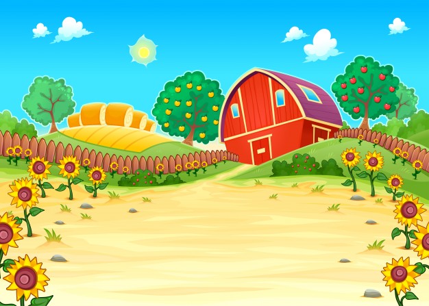 626x447 A Farm With A Barn Vector Free Download