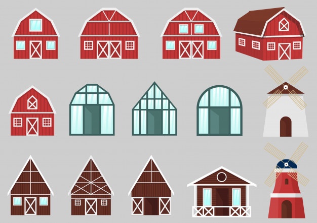 626x442 Sketches Farm Elements And Barn Vector Free Download