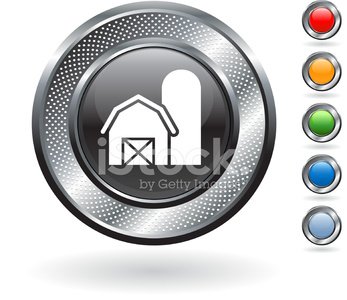 347x300 Farming Barn Royalty Free Vector Art On Metallic Button Premium