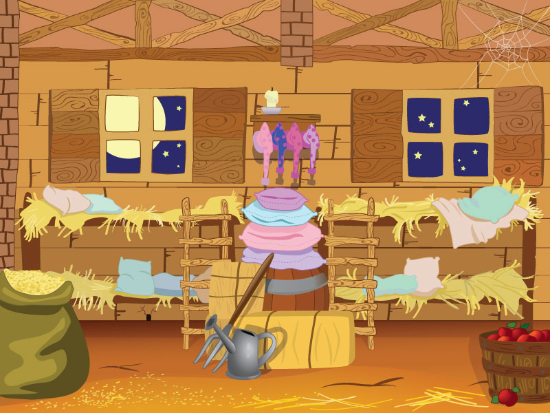 800x600 A Mom With Brushes Barn Interior, Vector Art