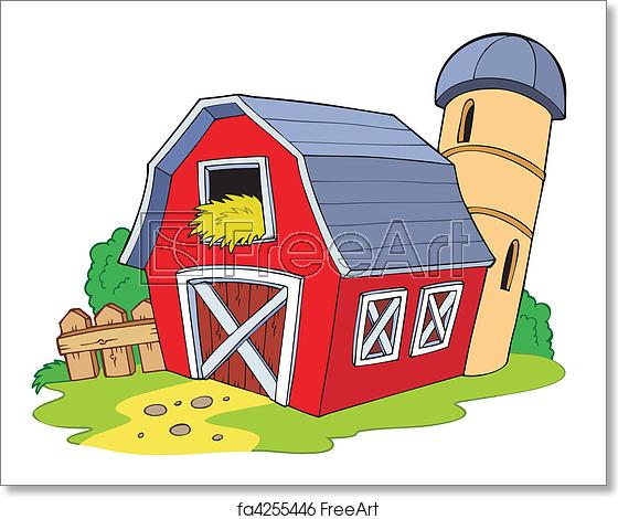 560x470 Free Art Print Of Cartoon Red Barn Cartoon Red Barn