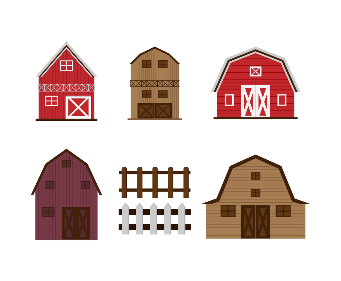 1136x936 Barn Shapes Vector Set Vector Art Graphics