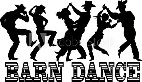 500x288 Black Vector Silhouette Of Three Couples In Western Style Clothes