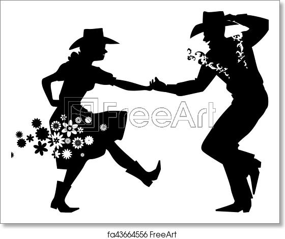 560x470 Free Art Print Of Barn Dance Silhouette Couple Dancing Country