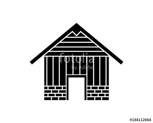 500x400 Simple Black Barn For Livestock Illustration Logo Symbol