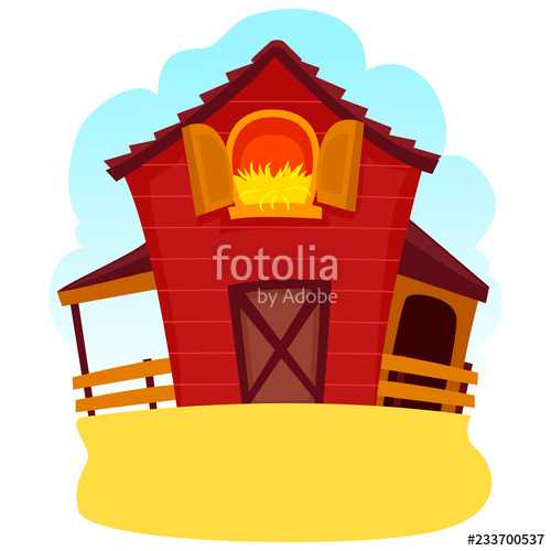 500x500 Vector Illustration Of A Barn Wood With Hay Stock Image