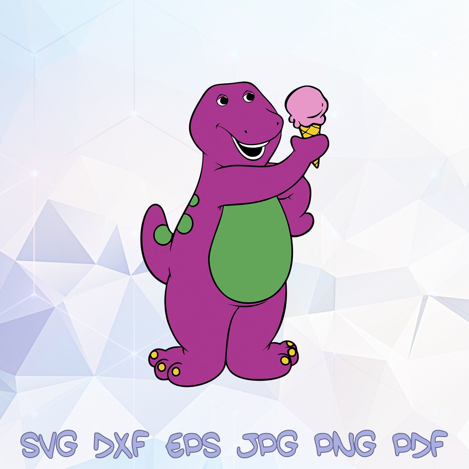 1500x1500 Barney And Friends Ice Cream Layered Dxf Vector