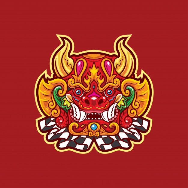 626x626 Barong Mask Premium Vector Proyek Untuk Dicoba Barong, Vector Free