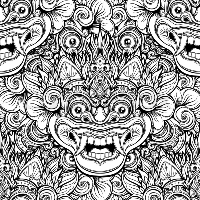 800x800 Barong Traditional Ritual Balinese Stock Vector Colourbox