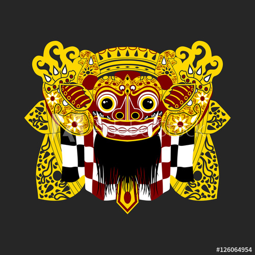 500x500 Balinese Barong Editable Vector Illustration