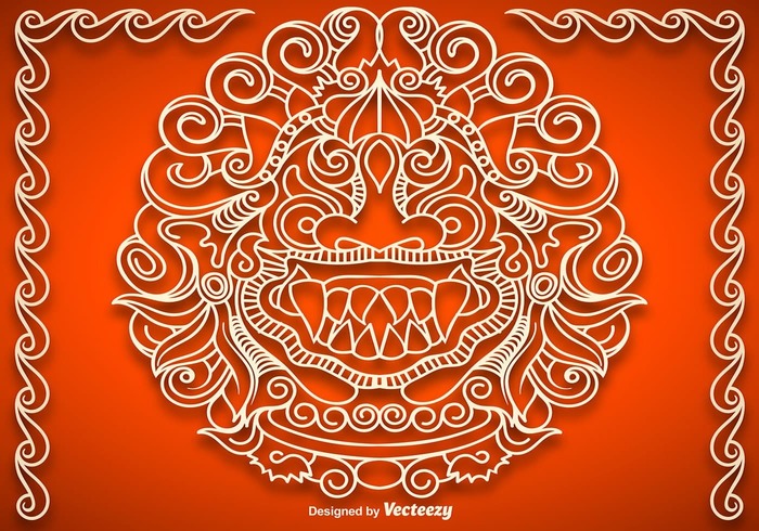 700x490 Vector Mythological Barong Face Free Vectors Ui Download