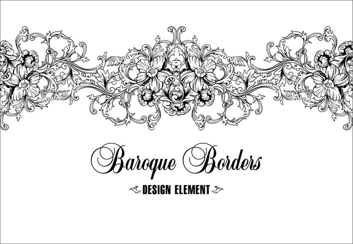 707x490 Ornamental Border, Frame Baroque Pattern Vector Seamless