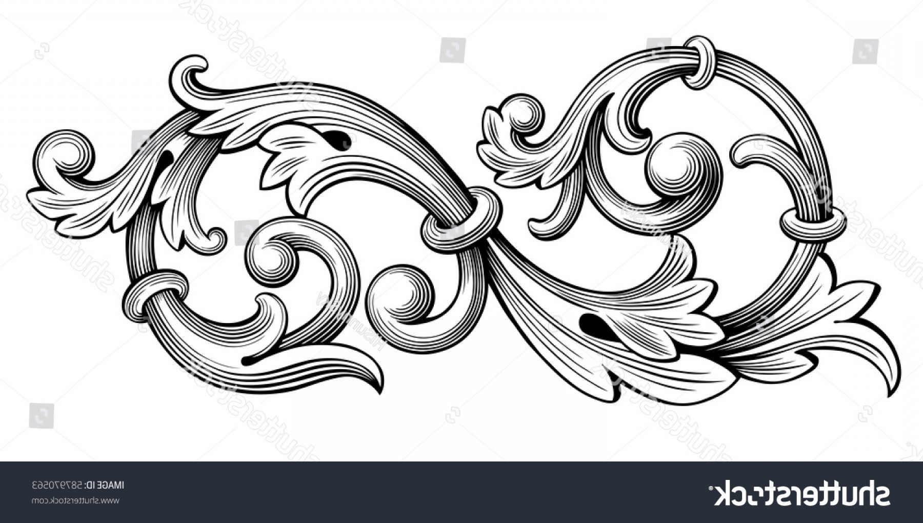 1800x1020 Victorian Flower Border Vector Studiogrfx