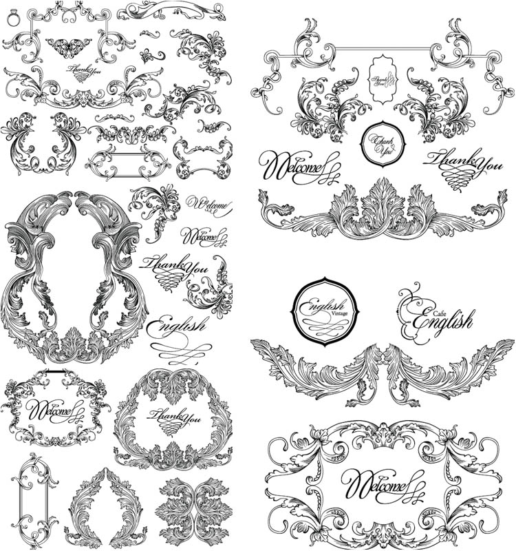 750x800 Vintage Baroque Frames Vector Vector Graphics Blog