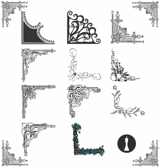 518x543 Corner, Corners, Border, Borders, Damask, Baroque, Free, Graphic