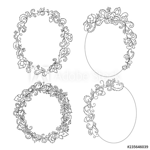 500x500 Forged Frames Set Vintage Baroque Ornament Decorative Design