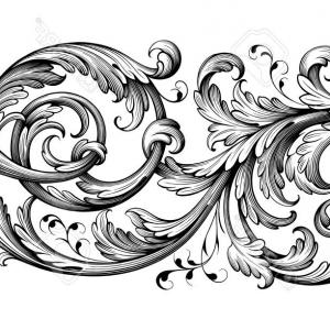 300x300 Photostock Vector Vintage Baroque Victorian Frame Border Tattoo