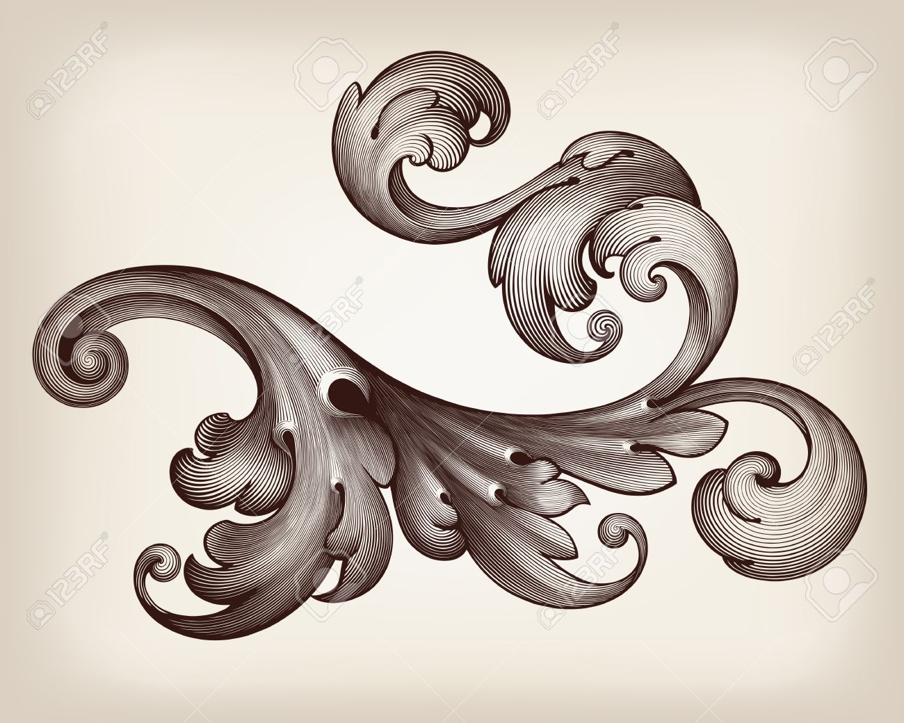 1300x1040 Stock Vector Woodworking Furniture Scroll Pattern, Scroll