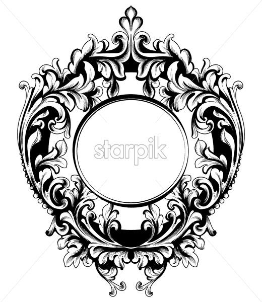 520x600 Baroque Vector Vintage Frame Decor Design Element Filigree