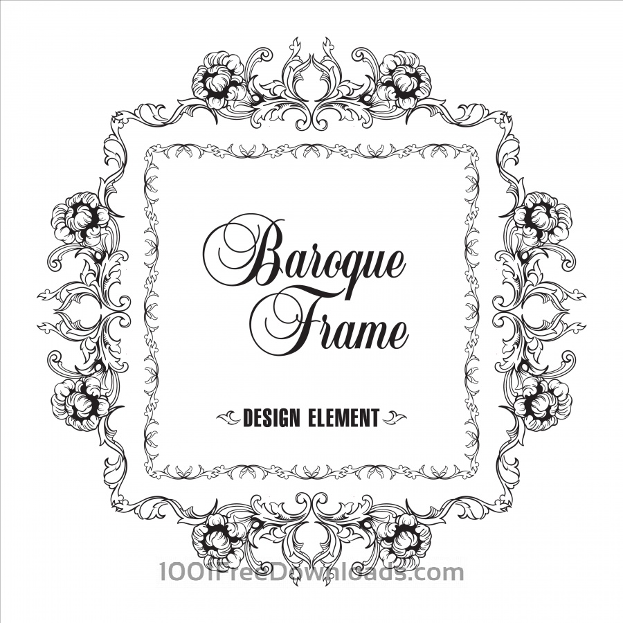 Baroque Frame Vector At Vectorified.com | Collection Of Baroque Frame ...