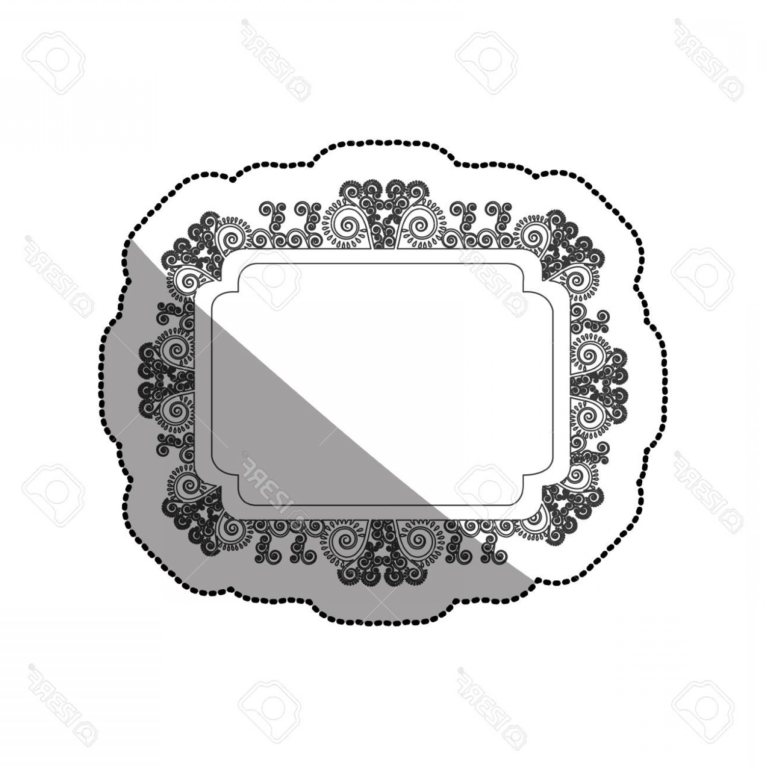 1560x1560 Photostock Vector Sticker Monochrome Curved Rectangle Vintage