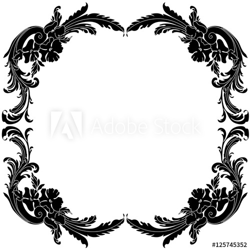 500x500 Premium Vintage Baroque Frame Vector