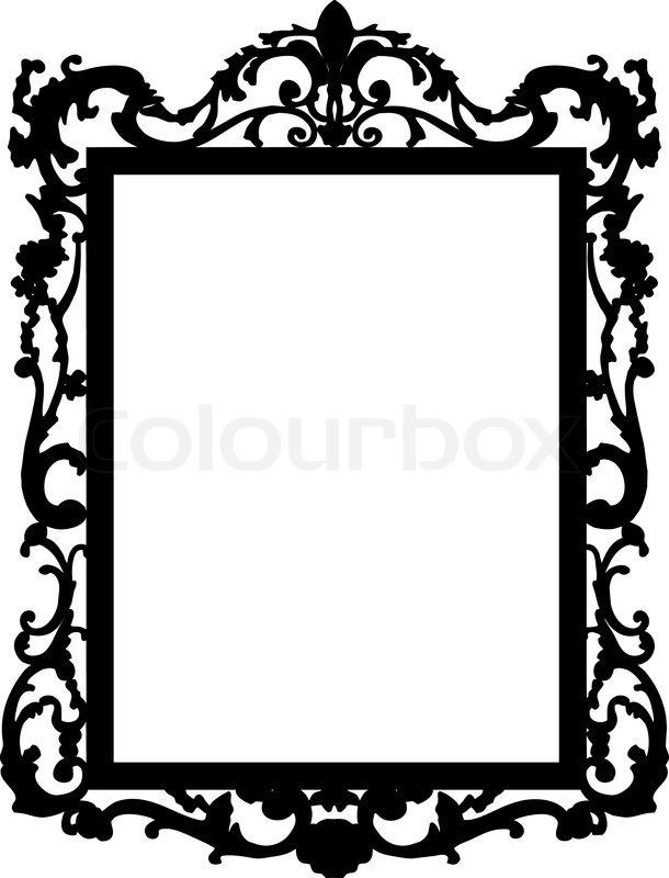 610x800 Silhoute Of Baroque Mirror Stock Vector Colourbox