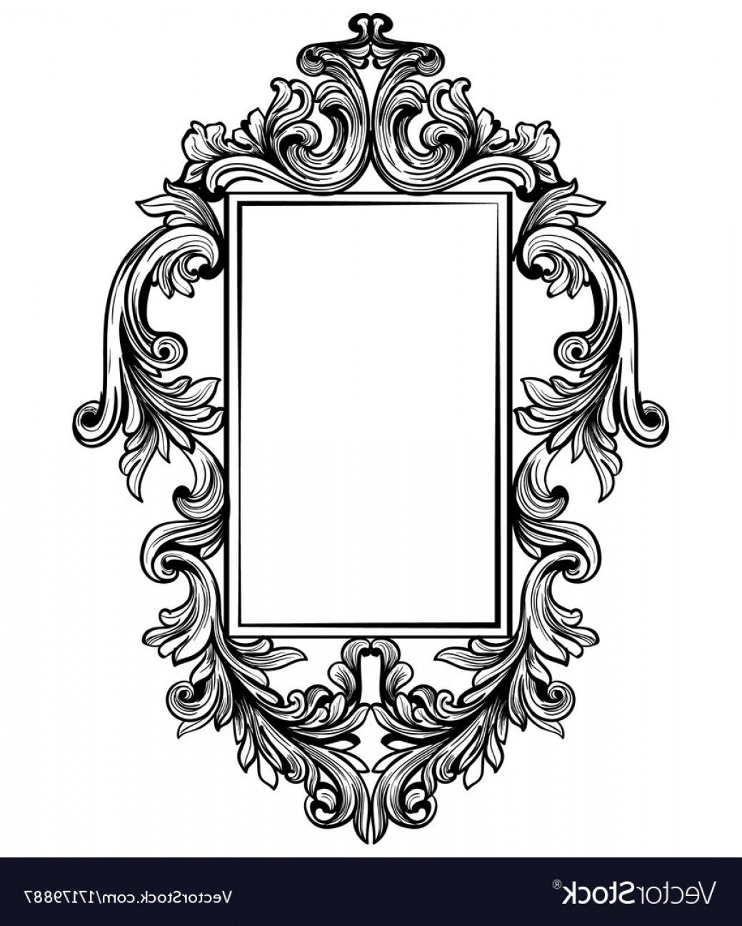 1039x1296 Vintage Baroque Frame Decor Detailed Ornament Vector Soidergi