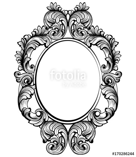434x500 Vintage Baroque Frame Decor Detailed Rich Ornament Vector