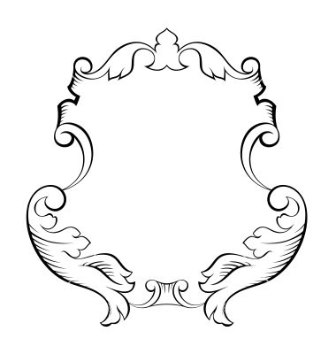 380x400 Baroque Architectural Ornamental Decorative Frame Vector