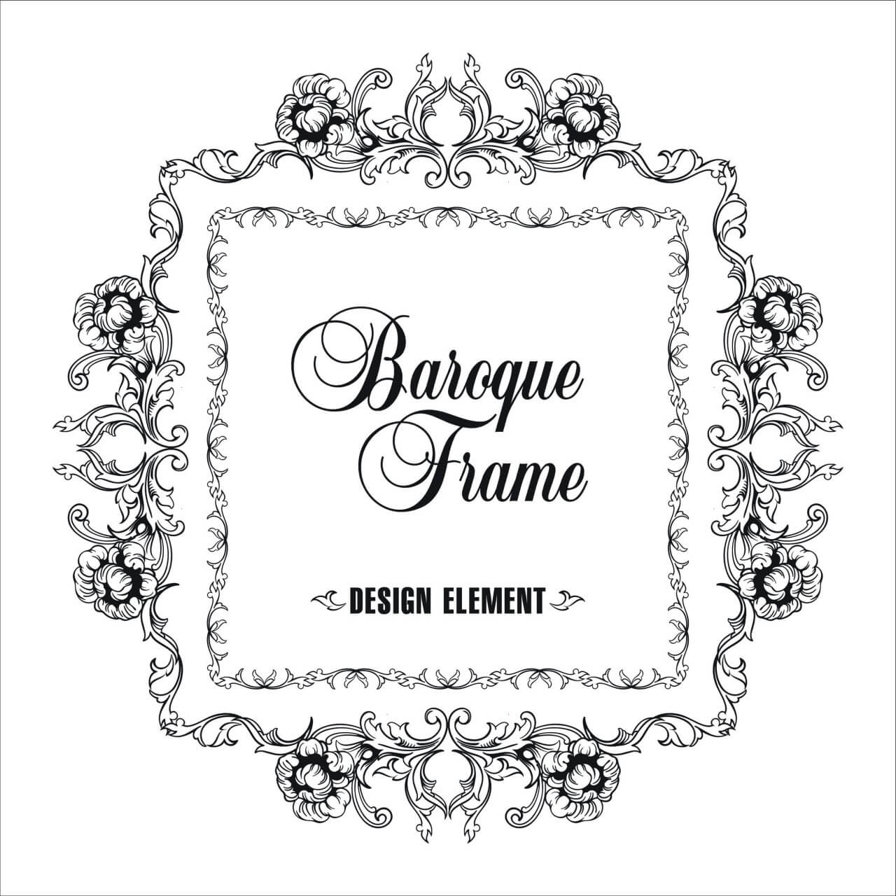 1280x1280 Free Vector Vector Ornamental Frame Baroque Pattern