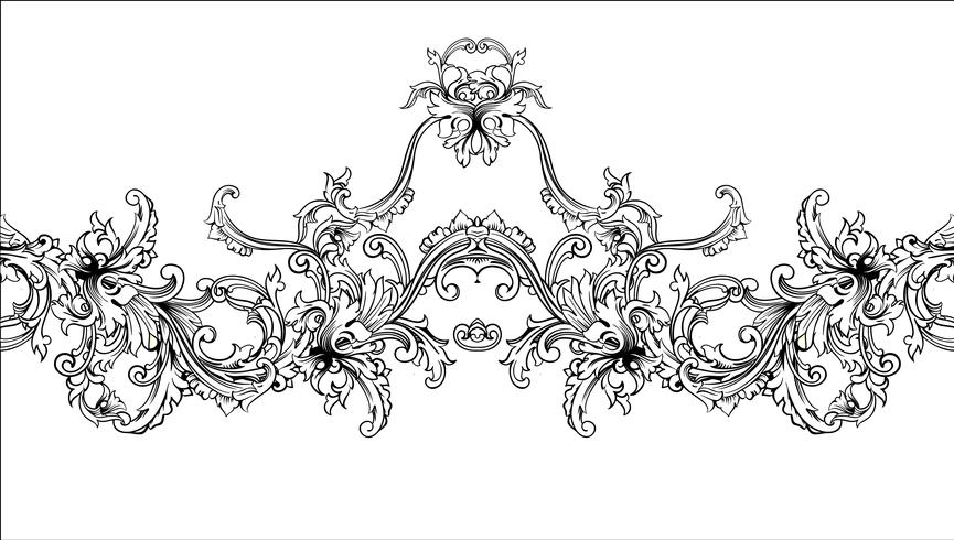 865x490 Ornamental Border, Frame Baroque Pattern Vector Seamless