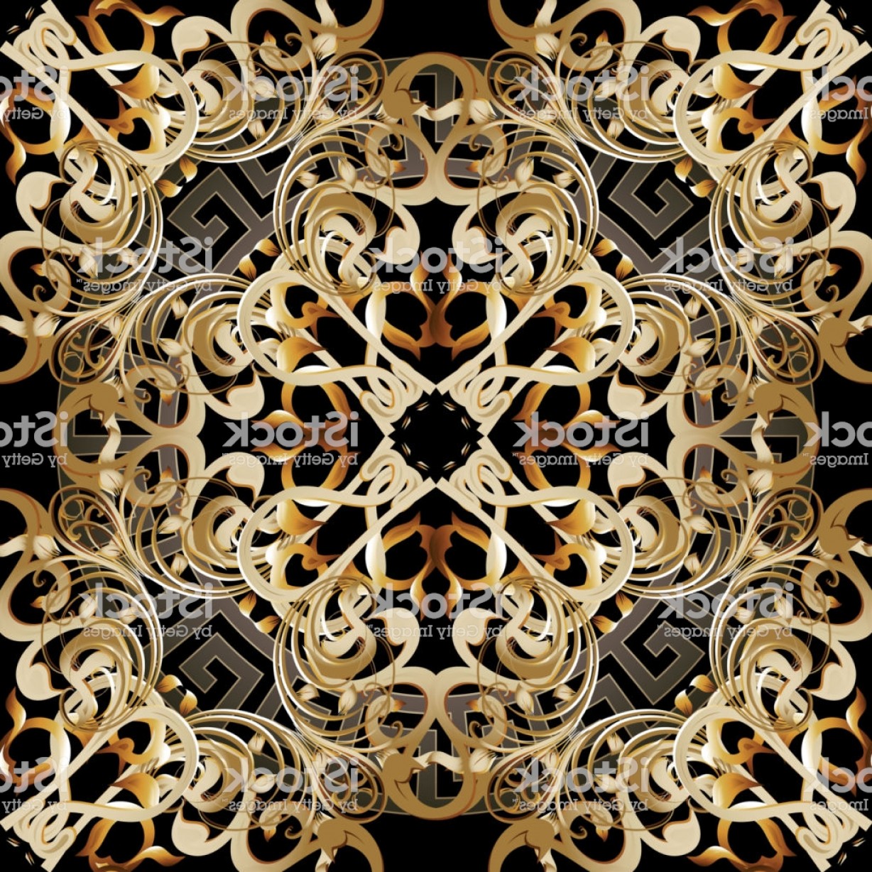 1228x1228 Baroque Seamless Pattern Vector Damask Background Wallpaper