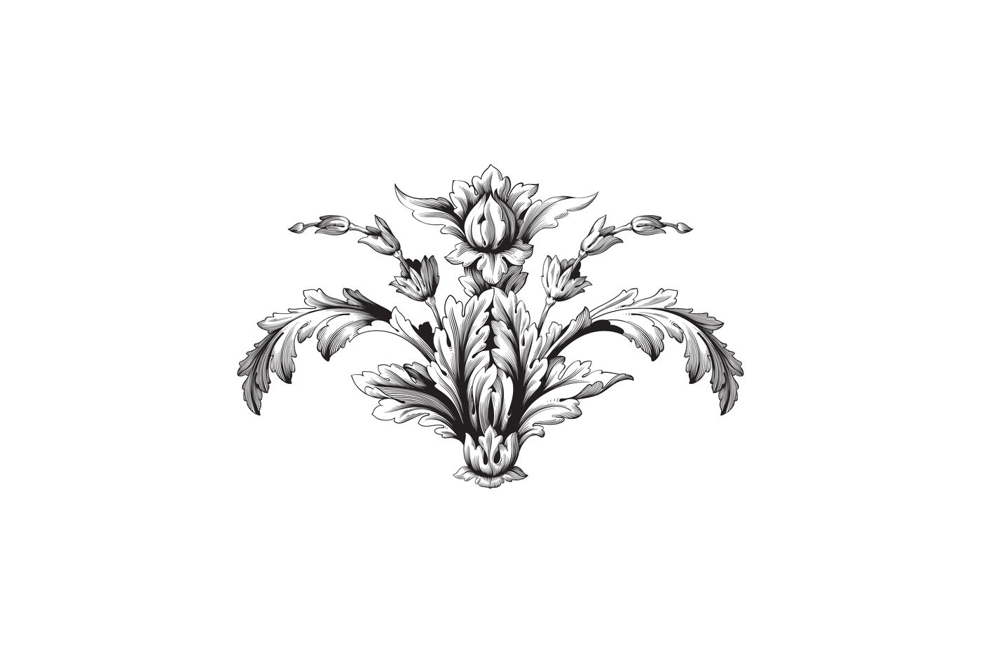 1400x932 Baroque Vector Decorations, Ornament Element