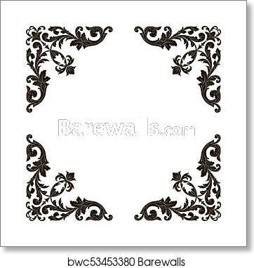 362x382 Classical Baroque Ornament Vector, Art Print Barewalls Posters