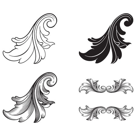 450x450 Classical Baroque Vector Set Of Vintage Elements For Design