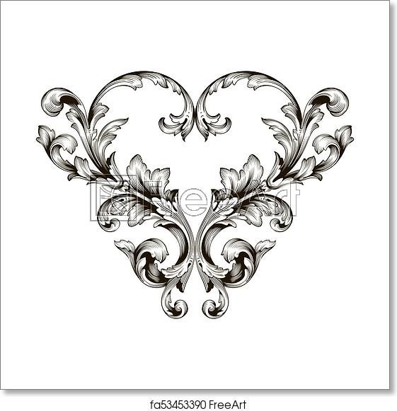561x581 Free Art Print Of Classical Baroque Ornament Vector Classical